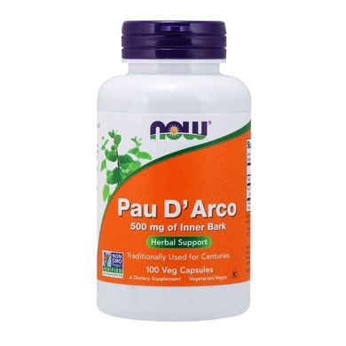 Пау Д′арко (Now Foods, Pau D'Arco), 500 мг, 100 вегетарианских капсул