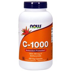 Вітамін С з біофлавоноїдами (Now Foods, C-1000), 1000 мг, 250 вегетаріанських капсул