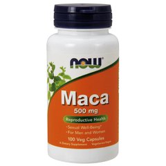 Мака (Now Foods, Maca), 500 мг, 100 вегетарианских капсул