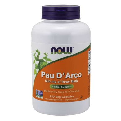 Пау Д′арко (Now Foods, Pau D′Arco) 500 мг, 250 вегетарианских капсул