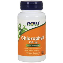 Хлорофіл (Now Foods, Chlorophyll), 100 мг, 90 вегетаріанських капсул