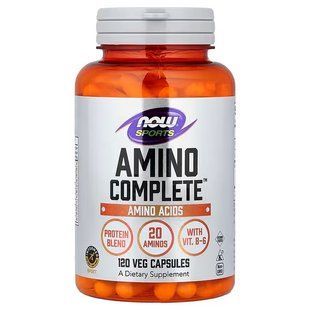 Аміно Комплiт (Now Foods, Amino Complete), 120 вегетаріанських капсул