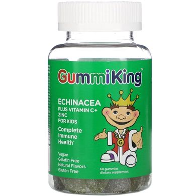 Эхинацея с Витамином C и цинком для детей (Gummi King, Echinacea Plus Vitamin C and Zinc, For Kids), 60 жевательных таблеток