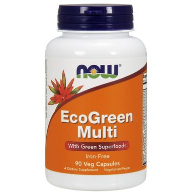 ЭкоГринМульти (Now Foods, Eco Green Multi), 90 вегетарианских капсул