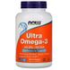 Ультра Омега-3 (Now Foods, Ultra Omega-3, 500 EPA / 250 DHA), 180 м'яких капсул
