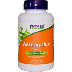 Астрагал (Now Foods, Astragalus), 500 мг, 100 вегетарианских капсул