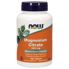 Магнію Цитрат (Now Foods, Magnesium Citrate), 200 мг, 100 таблеток
