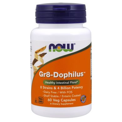 Gr8-Дофілус (Now Foods, Gr8-Dophilus), 60 вегетаріанських капсул