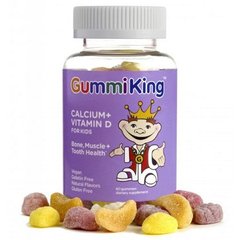 Кальций с витамином Д-3 для детей (Gummi King, Calcium Plus Vitamin D for Kids), 60 жевательных таблеток. 