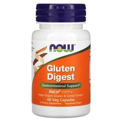 Ферменты для переваривания глютена (Now Foods, Gluten Digest), 60 вегетарианских капсул 