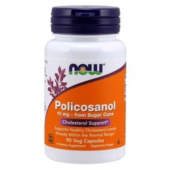 Полікозанол (Now Foods, Policosanol), 10 мг, 90 вегетаріанських капсул