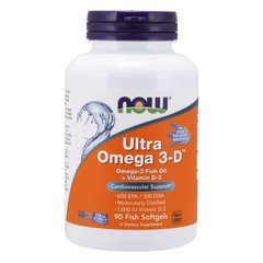 Ультра Омега 3-Д (Now Foods, Ultra Omega 3-D), 90 мягких капсул