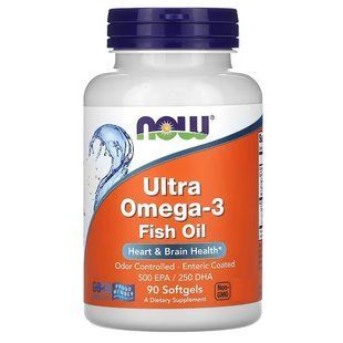 Ультра Омега-3 (Now&nbsp;Foods, Ultra Omega-3, 500 EPA/250 DHA), 90 мягких капсул