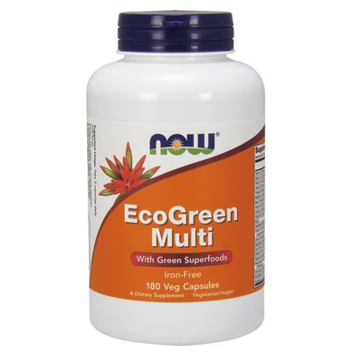 ЭкоГринМульти (Now Foods, Eco Green Multi), 180 вегетарианских капсул