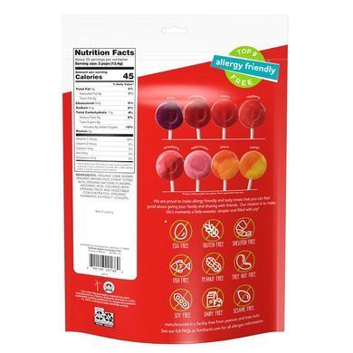 Льодяники з різними фруктовими смаками і вітаміном С (Organic Pops, Assorted Flavors), 50 шт, 310 г