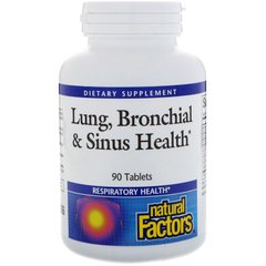 Здоровье Легких, Бронхов, Синусов, Natural Factors, Lung, Bronchial & Sinus Health, 90 таблеток