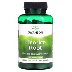 Корень солодки (Swanson, Licorice Root), 450 мг, 100 капсул