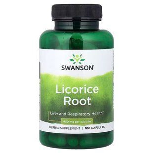 Корень солодки (Swanson, Licorice Root), 450 мг, 100 капсул