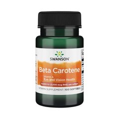Бета-каротин (Swanson, Beta Carotene), 10000 МО, 100 м'яких капсул