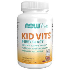 Дитячі Вітаміни (Now Foods, Kid Vits, Berry Blast), 120 жувальних таблеток