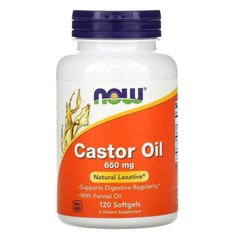 Касторова олiя (Now Foods, Castor Oil), 650 мг, 120 м'яких капсул