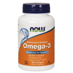Омега-3 (Now Foods, Omega-3), 100 мягких капсул