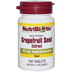 Екстракт насіння грейпфрута (NutriBiotic, GSE, Grapefruit Seed Extract), 125 мг, 100 таблеток