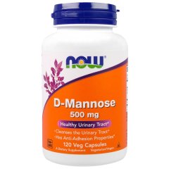 D-манноза (Now Foods, D-Mannose), 500 мг, 120 вегетарианских капсул