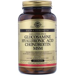 Глюкозамін, Гіалуронова кислота, Хондроїтин з МСМ (Solgar, Glucosamine Hyaluronic Acid Chondroitin MSM), 120 таблеток