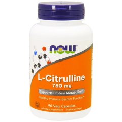 L-цитруллин (Now Foods, L-Citrulline), 750 мг, 90 вегетарианских капсул