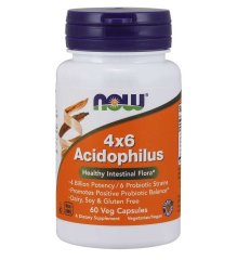 Now Foods, 4x6 Acidophilus, 60 Veg Capsules