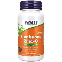 Бузина, Цинк и витамин С (Now Foods, Sambucus Zinc-C), 60 пастилок