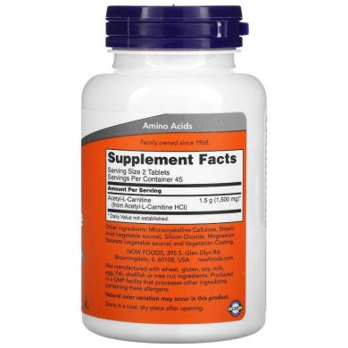 Now Foods, Acetyl-L-Carnitine, 750 mg, 90 Tablets