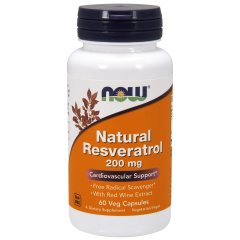 Now Foods, Natural Resveratrol, 200 mg, 60 Veg Capsules