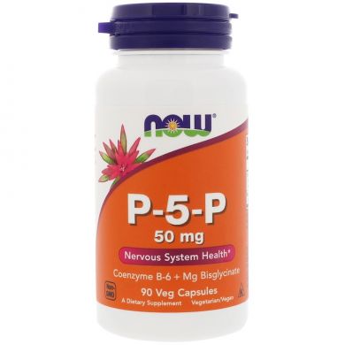 Пиридоксаль-5-Фосфат (Now Foods, P-5-P), 50 мг, 90 вегетарианских капсул