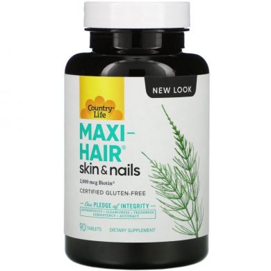 Витамины для волос (Country Life, Maxi-Hair), 90 таблеток