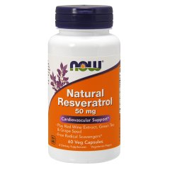 Now Foods, Natural Resveratrol, 50 mg, 60 Veg Capsules
