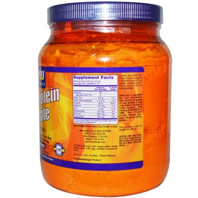 Изолят соевого протеина, безвкусный (Now Foods, Sports, Soy Protein Isolate, Natural Unflavored), 544 г