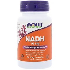Никотинамидадениндинуклеотид (Now Foods, NADH), 10 мг, 60 вегетарианских капсул