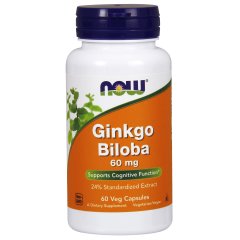Now Foods, Ginkgo Biloba, 60 mg, 60 Veg Capsules