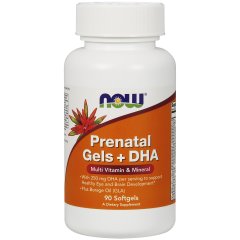 Пренатал + Омега-3 (Now Foods, Prenatal Gels + DHA), 90 мягких капсул