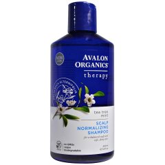 Шампунь, нормализующий кожу головы, чайное дерево и мята (Avalon Organics, Scalp Normalizing Shampoo, Tea Tree Mint Therapy), 414 мл