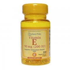 Витамин Е-200 (Puritan's Pride, Vitamin E), 200 МЕ, 100 мягких капсул