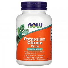 Калий Цитрат (Now Foods, Potassium Citrate), 99 мг, 180 вегетарианских капсул