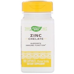Цинк Хелат (Nature's Way, Zinc Chelate), 30 мг, 100 капсул