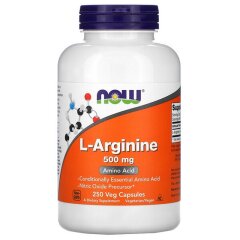 L-Аргінін (Now Foods, L-Arginine), 500 мг, 250 вегетаріанських капсул