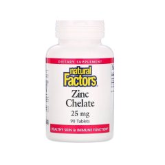 Цинк Хелат (Natural Factors, Zinc Chelate), 25 мг, 90 таблеток