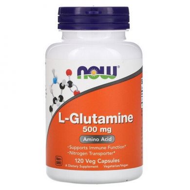 L-Глутамин (Now Foods, L-Glutamine), 500 мг, 120 вегетарианских капсул