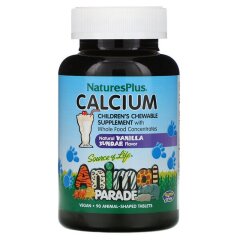 Жевательный кальций для детей, ваниль (Nature's Plus, Calcium, Children's Chewable Supplement), 90 таблеток в форме животных