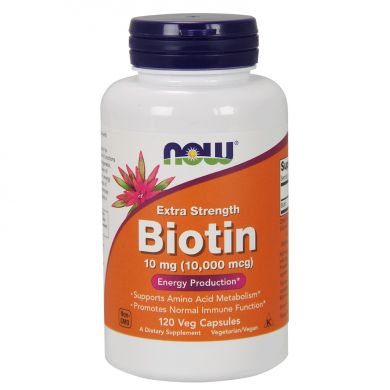 Биотин (Now Foods, Biotin), 10 000 мкг, 120 вегетарианских капсул